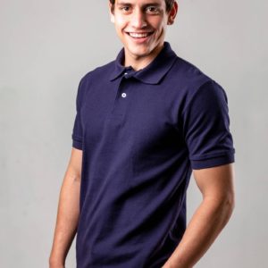 Camisa Tipo Polo Doble Pique Azul Marino