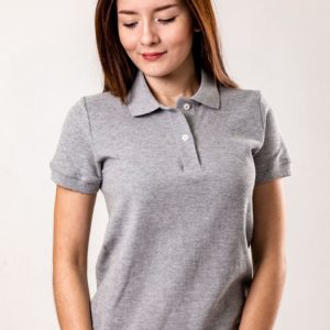 Camisa Tipo Polo Doble Pique Gris Jaspeado