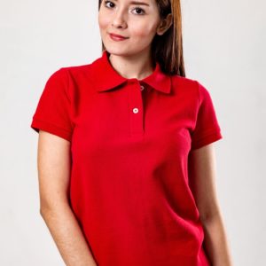 Camisa Tipo Polo Doble Pique Roja