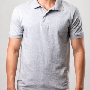 Camisa Tipo Polo Doble Pique Gris Jaspeado
