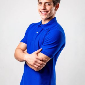 Camisa Tipo Polo Doble Pique Azul Bandera