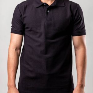 Camisa Tipo Polo Doble Pique Negra