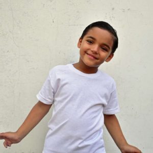 Camiseta Infantil - Cuello Redondo Blanca 100% de Algodón