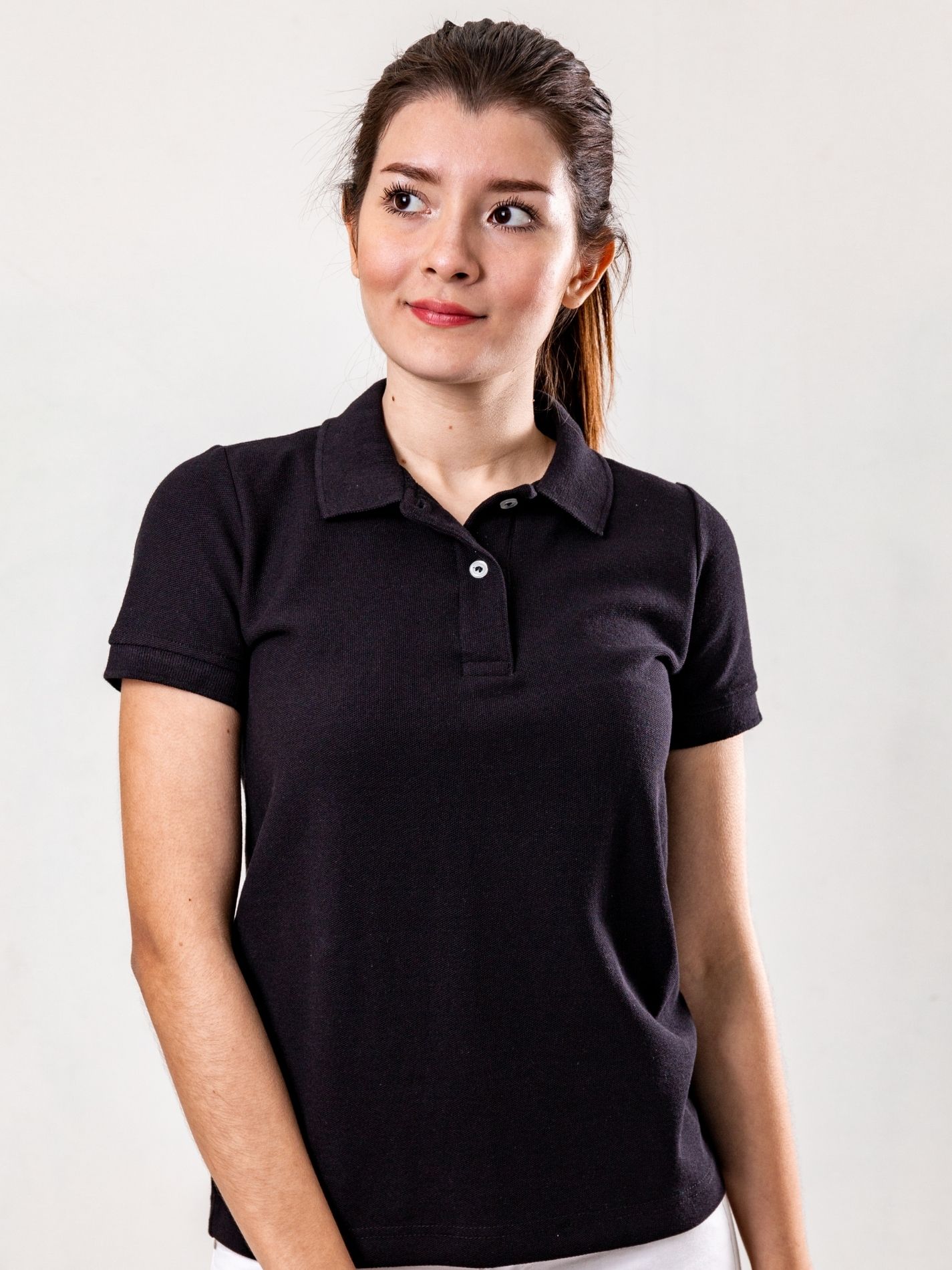 Camisa Tipo Polo Doble Pique Negra Tienda Mercar